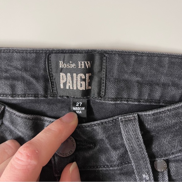 Paige Denim X Rosie HW Constance Split Ankle Skinny Jeans - Washed Black - Picture 11 of 13